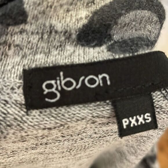 Gibson x Living in Yellow Mary Soft Off the Shoulder Top Gray Leopard - Picture 4 of 6